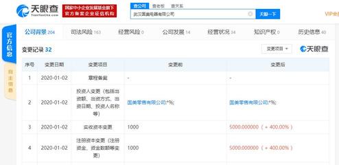 國美電器全資子公司注冊資本大幅提升400%，聚焦計算機軟硬件及輔助設(shè)備批發(fā)業(yè)務(wù)